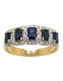 Sapphire Ring - 10ct Yellow Gold Sapphire & Diamond Ring - 788238