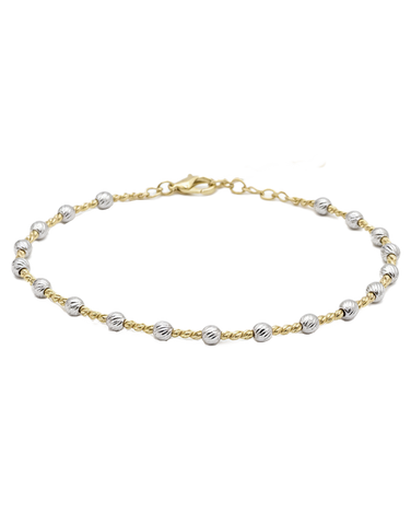 Scintilla Bracelet - Scintilla 10ct Two Tone Gold 19cm Diamond Cut Bracelet - 789376
