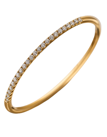 Diamond Bangle - 10ct Yellow Gold Diamond Set Bangle - 764473