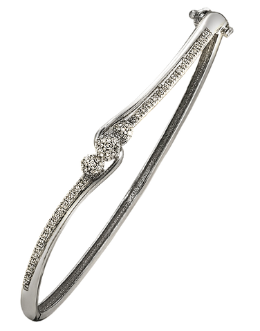 Diamond Bangle - 9ct White Gold Diamond Set Bangle - 756691