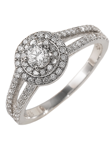 Diamond Ring - 9ct White Gold Diamond Ring - 766076