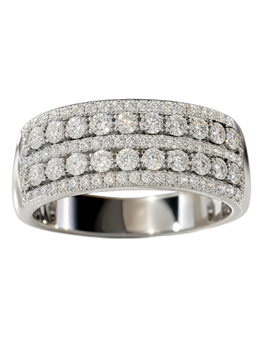 Diamond Ring - 10ct White Gold Diamond Set Ring -784321