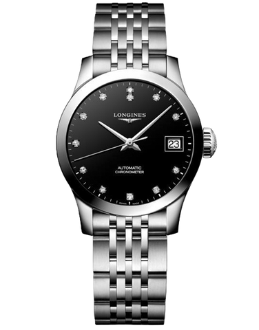 Longines Record Collection - Automatic Black Lackqured Polished Dial - L2.320.4.57.6 - 767736