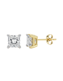14ct Yellow Gold Princess Cut Diamond Stud Earrings - 770703