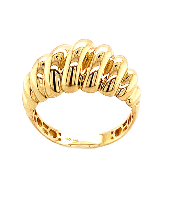 10ct Yellow Gold Ladies Croissant Dome Style Ring- 787089