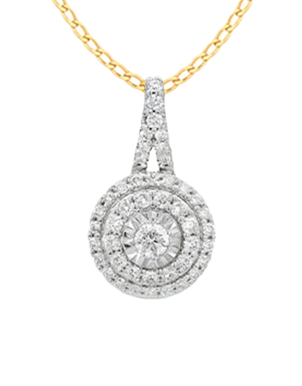 10ct Yellow Gold Diamond Set Pendant- 789212