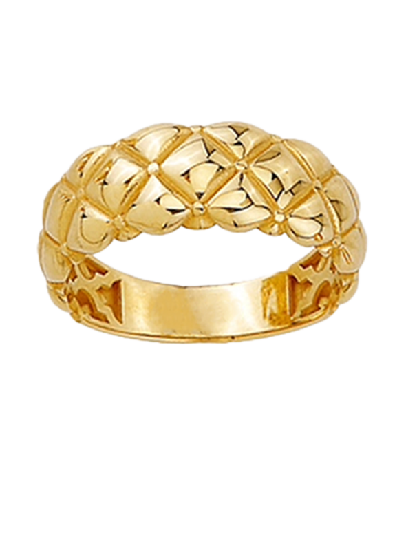 10ct Yellow Gold Ladies Quilted Style Ring - 789273
