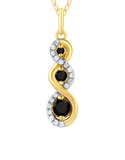 10ct Yellow Gold Black Sapphire and Diamond Pendant - 788268