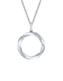 10ct White Gold Diamond Set 15mm Circle Pendant - 788966