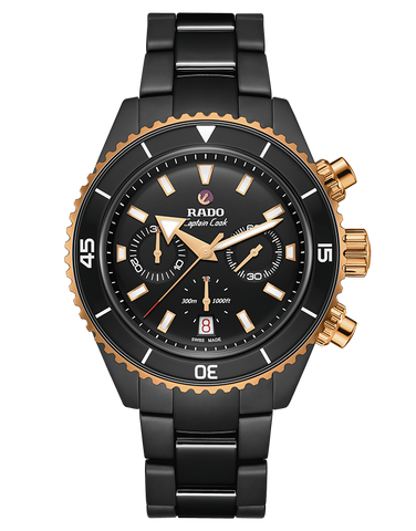 Rado - Captain Cook Auto Chrono Black Ceramic 43MM - R32190153- 790225