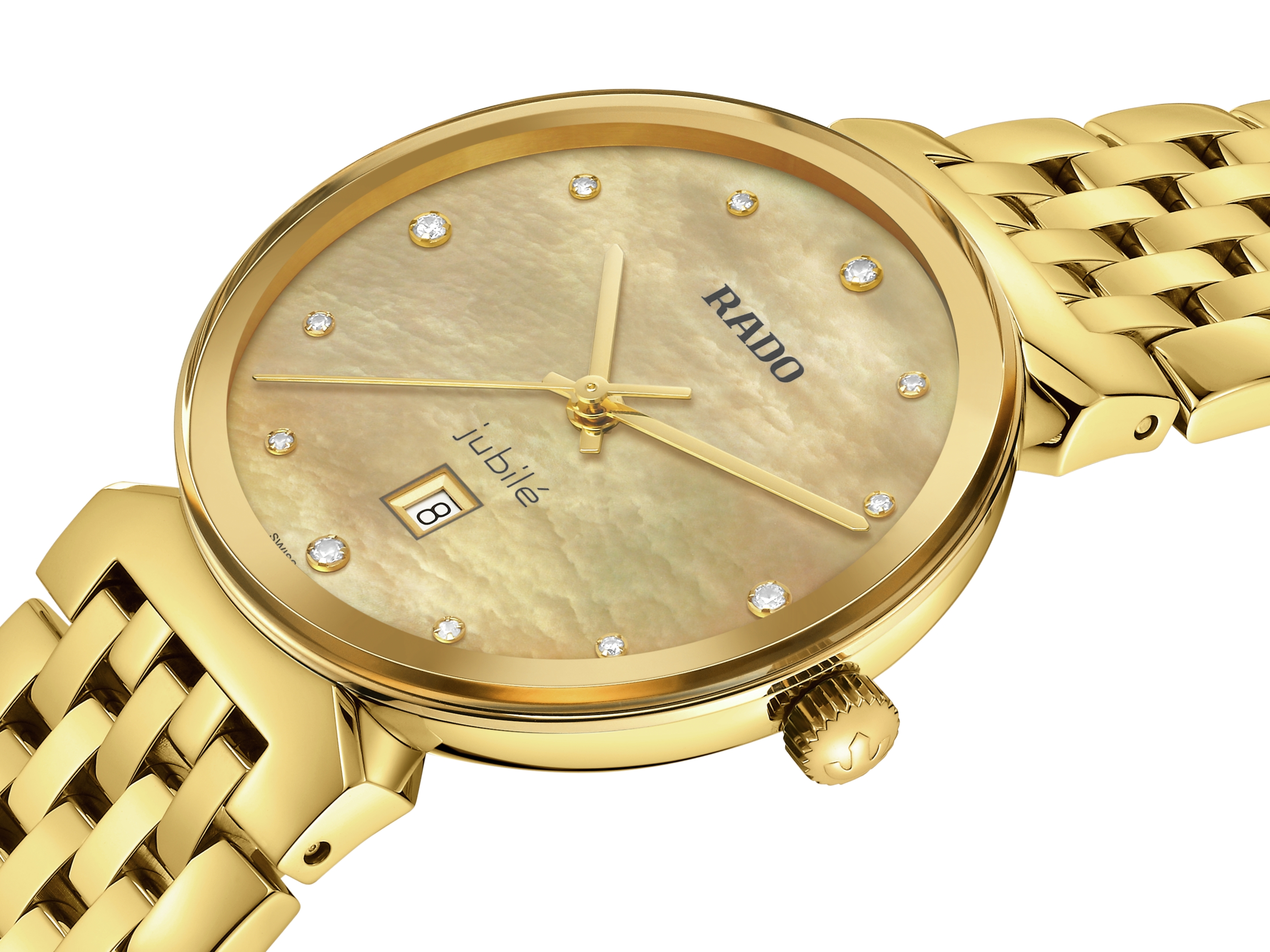 Rado gold watch with 2025 diamonds