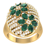 Emerald Ring- 14ct Yellow Gold Natural Emerald and Diamond Ring- 790594