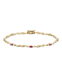 Ruby Bracelet - 10ct Yellow Gold Ruby & Diamond Bracelet - 788233