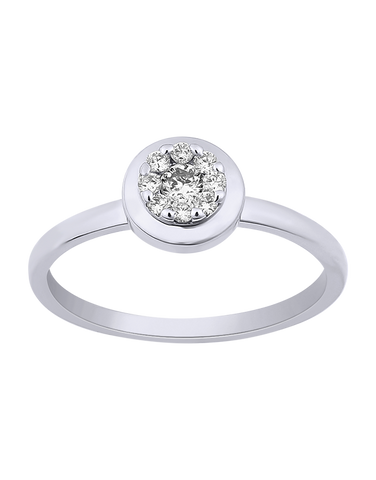 Diamond Ring - 10ct White Gold Diamond Set Ring - 784037