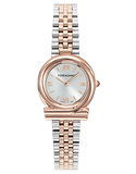 Ferragamo - Gancini Twisted Quartz White Silver Sunray 28mm - SFJK00426 - 791369