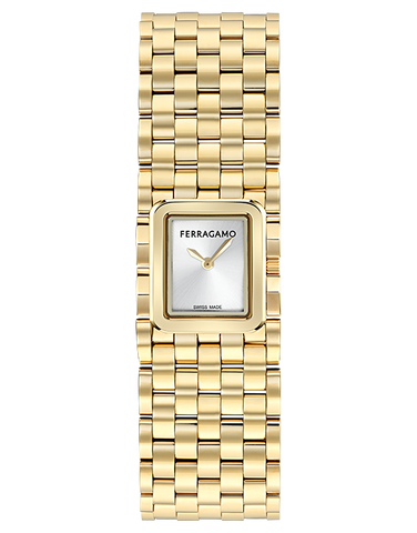 Ferragamo -  Entrelacé Quartz White Silver Sunray Yellow Gold 18.5x21.5mm  - SFJM00426 - 791368