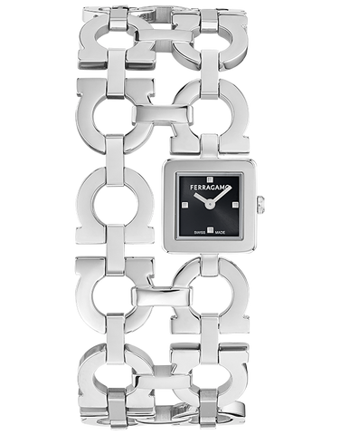 Ferragamo - Double Gancini Quartz Black Sunray 25mm - SFNQ00126 - 791361