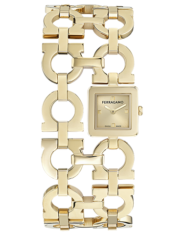 Ferragamo - Double Gancini Quartz Gold Sunray 19mm - SFNQ00226 - 791278
