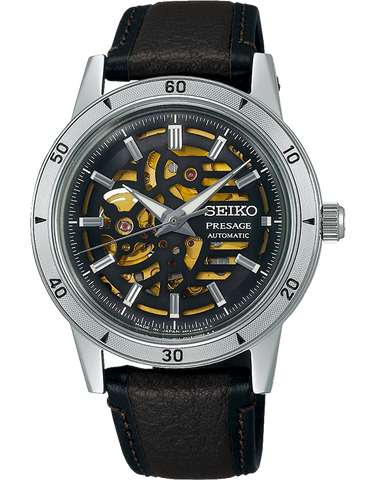 Seiko - Presage Mens Automatic 50m - Syle 60's Skeleton Dial - SSA461J - 789694