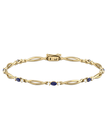 Sapphire Bracelet - 10ct Yellow Gold Sapphire & Diamond Bracelet - 787948