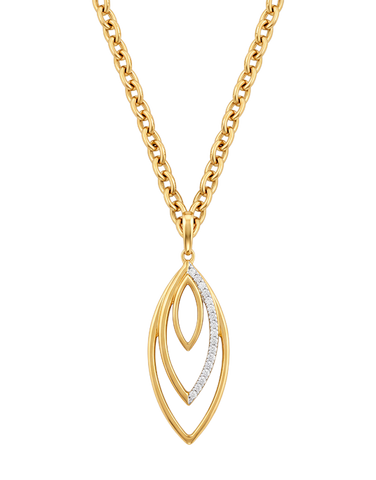 Diamond Pendant - 10ct Yellow Gold Diamond Set Pendant - 788045