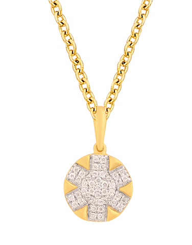 Diamond Pendant - 10ct Yellow Gold Diamond Set Pendant - 788041