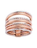 Mode d'Amelie - Sterling Silver & Rose Tone Ring - 770568