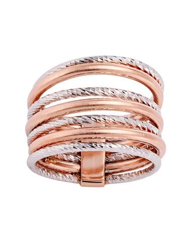 Mode d'Amelie - Sterling Silver & Rose Tone Ring - 770568