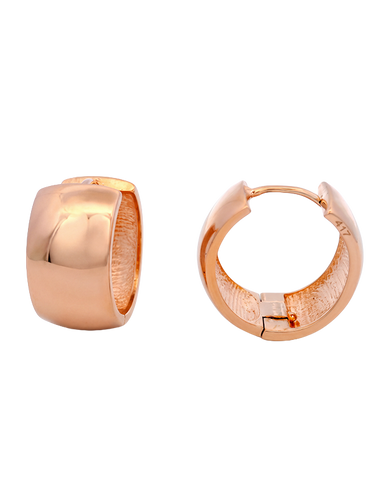 Gold Earrings - 10ct Rose Gold Huggie Hoop Earrings - 784667