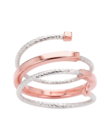 Mode d'Amelie - Sterling Silver & Rose Tone Ring - 770569