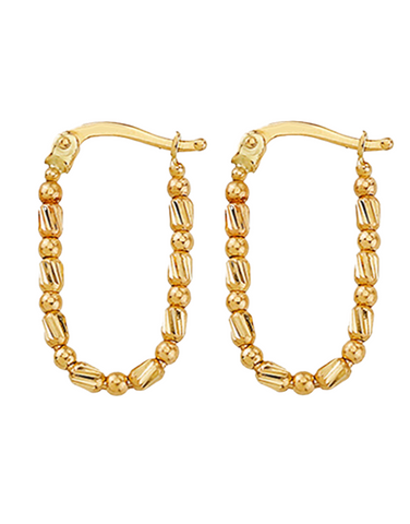 10ct Yellow Gold Bead Hoop Earrings - 788746