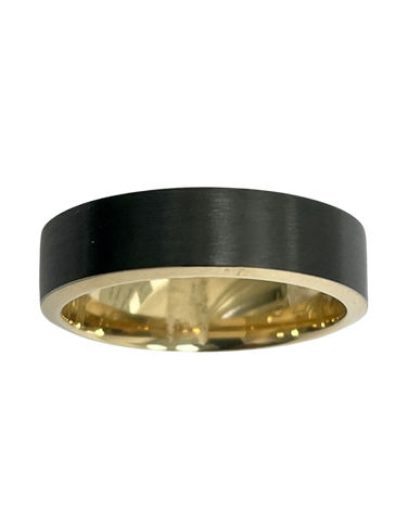 Ziro - Men's Zirconium & 9ct Yellow Gold Ring - 786034