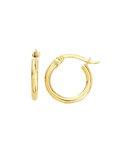Gold Earrings - 10ct Yellow Gold Round Hoop Earrings - 781323