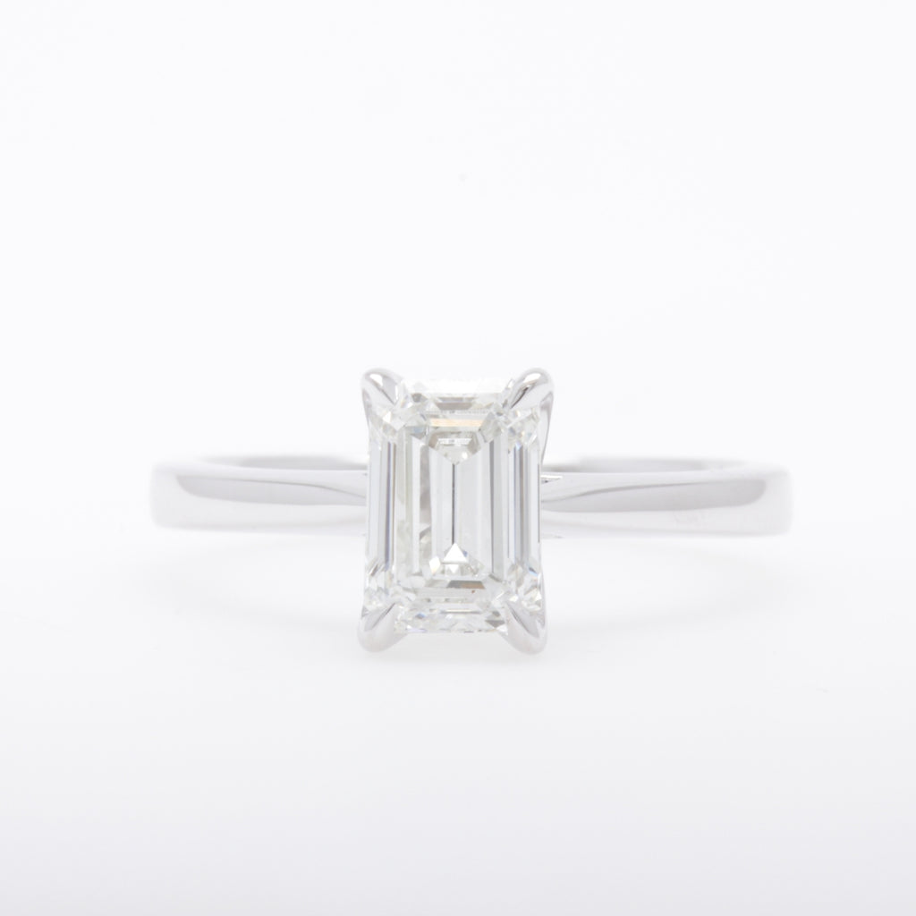Diamond Ring - 1.50 carat Lab Grown Emerald Cut Diamond Ring in 18ct White Gold - 785717