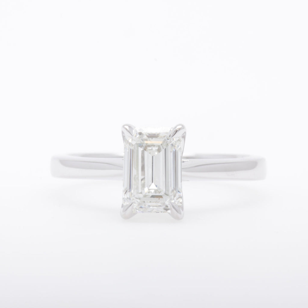 Diamond Ring - 1.00 carat Lab Grown Emerald Cut Diamond Ring in 18ct White Gold - 785731