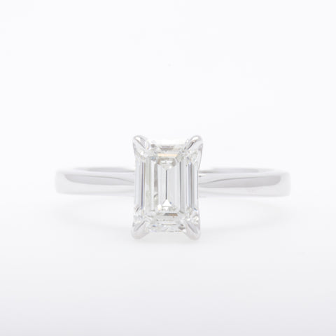 Diamond Ring - 1.00 carat Lab Grown Emerald Cut Diamond Ring in 18ct White Gold - 785725