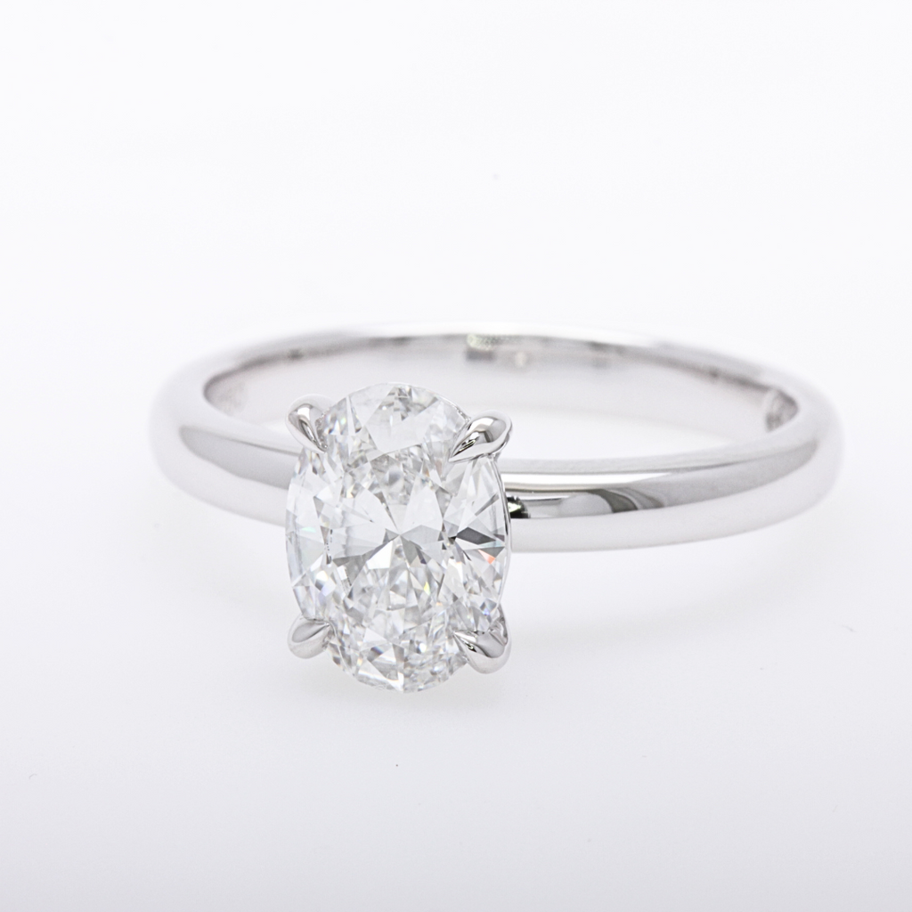 Diamond Ring - 1.53 carat Lab Grown Oval Diamond Ring in 18ct White Gold - 785724