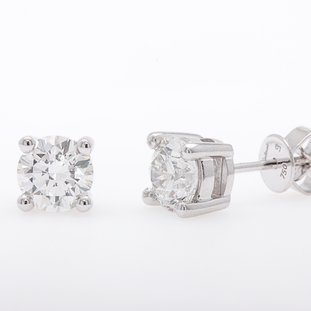 Diamond Earrings - 2.02 carat Lab Grown Diamond Stud Earrings in White Gold - 785715