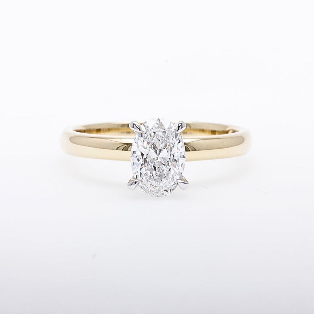 Diamond Ring - 1.01 carat Lab Grown Oval Diamond Ring in 18ct Yellow Gold - 785714