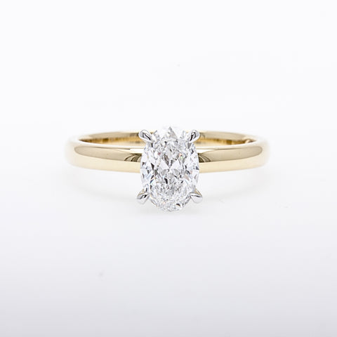 Diamond Ring - 1.52 carat Lab Grown Oval Diamond Ring in 18ct Yellow & White Gold - 785730