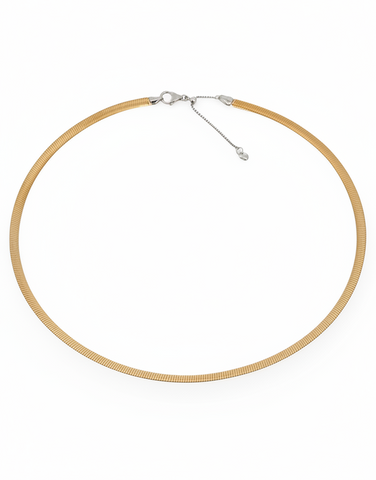 Gold Chain - 14ct Two Tone 42cm Flat Reversible Omega Chain -780925