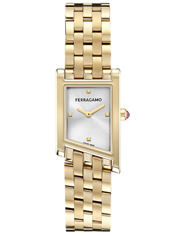 Ferragamo - Asymetrique Quartz Silver Dial Gold 22 x 36mm - SFYT00625 - 790011
