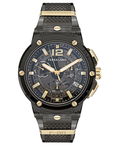 Ferragamo - F-80 Translucent Chrono Quartz Black 44mm - SF5T00325 - 790028