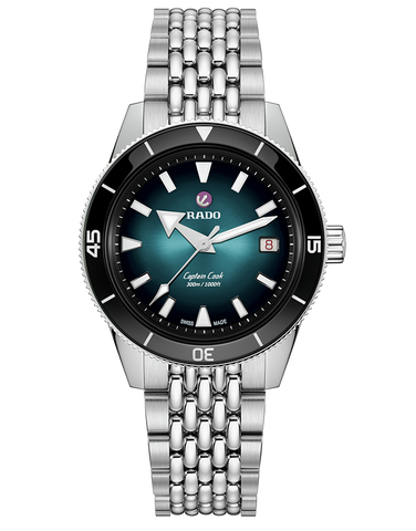 Rado - Captain Cook Auto Black To Turquoise Dial Steel 39mm - R32223213 - 790073