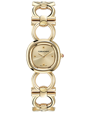 Ferragamo - Double Gancini Quartz Gold Dial Gold 25mm - SFZA00224 - 790001