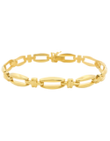 Gold Bangle - 10ct Yellow Gold Double Bar Bracelet - 789256