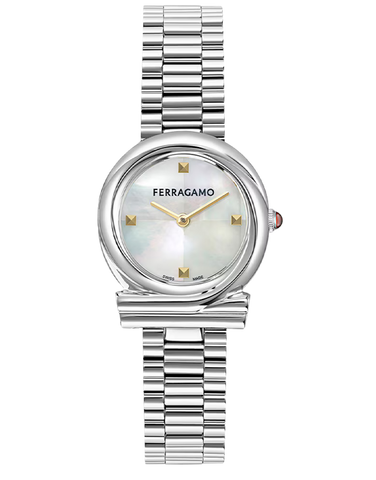 Ferragamo - Gancini Twist Quartz Mop Dial Steel 28mm - SFVB01125 - 790005