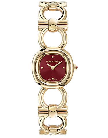 Ferragamo - Double Gancini Quartz Burgundy Dial Gold 25mm - SFZA00925 - 790000