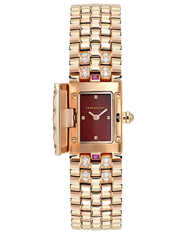 Ferragamo - Precious Secret Quartz Ruby and Diamond Set 18.5mm - SFSB00324 - 790118