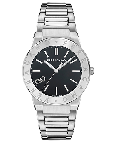 Ferragamo - Sapphire Logo Quartz Black Dial Steel 41mm - SFNT00425 - 790029